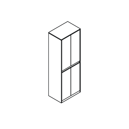 Nara 60cm Wide 1.8m Maple/White High Shoe Cabinet