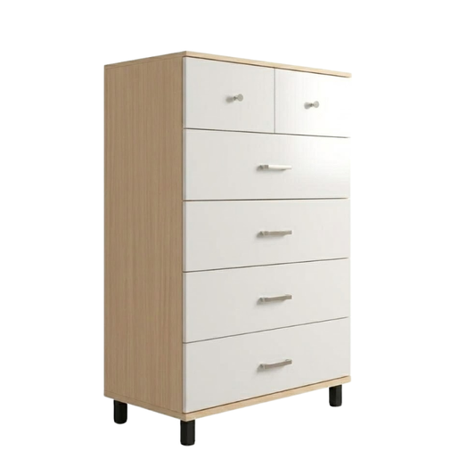 Union 80cm Maple/White 6-Drawer Chest no Locks
