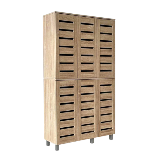 Vegas Oak 90cm Wide 1.62m High Shoe Cabinet