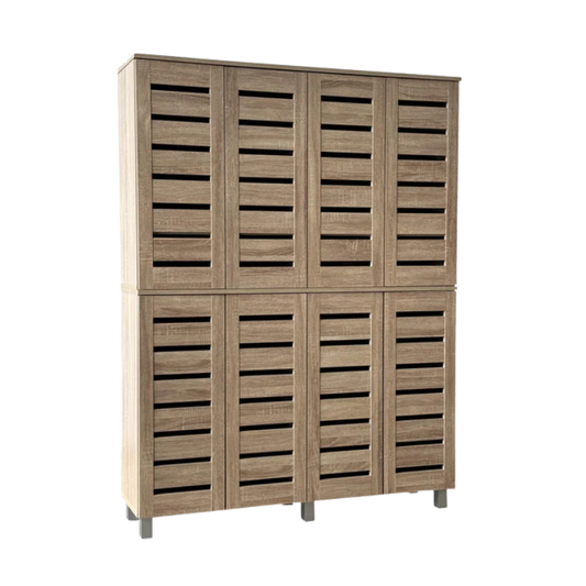 Vegas Oak 1.2m Wide 1.62m High Shoe Cabinet