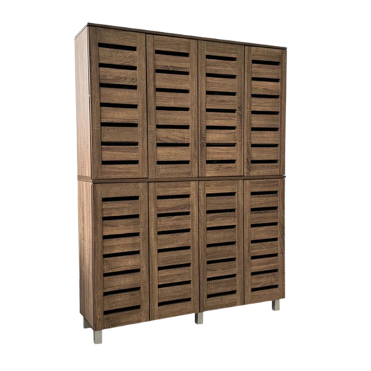 Vegas Walnut 1.2m Wide 1.62m High Shoe Cabinet