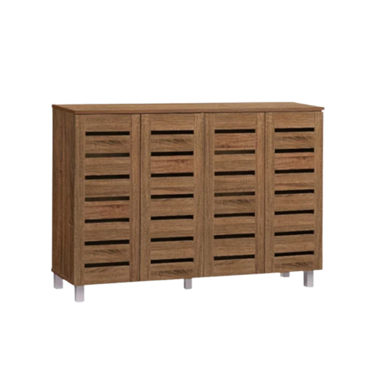 Vegas 1.2m Walnut 4-Door Shoe Cabinet