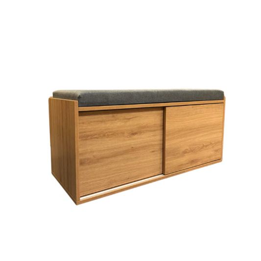 Vernetta 100cm Pine Sliding Shoe Bench with Cushion