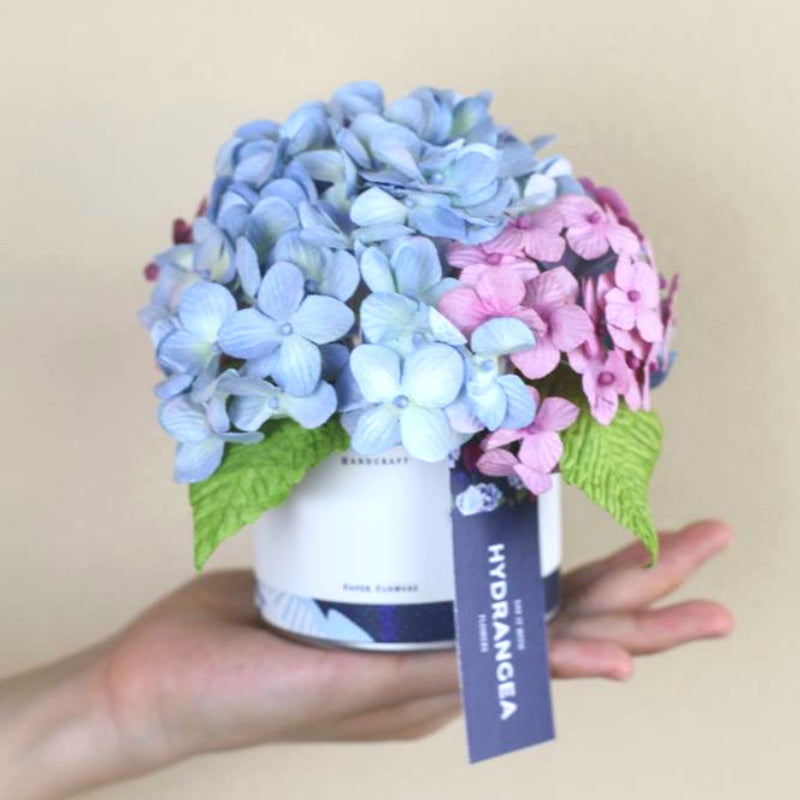Blue Rhapsody Hydrangea Paper Flower Tin