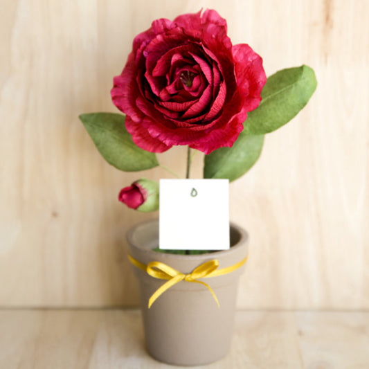 Camellia Paper Flower Pot