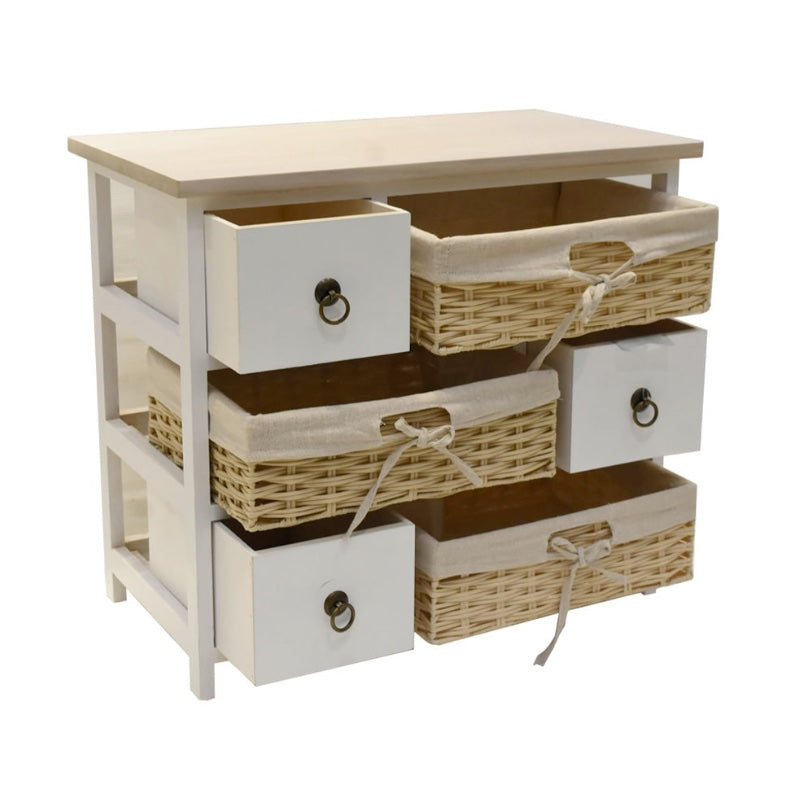 Cardiff Country Rattan 6-Drawer Chest