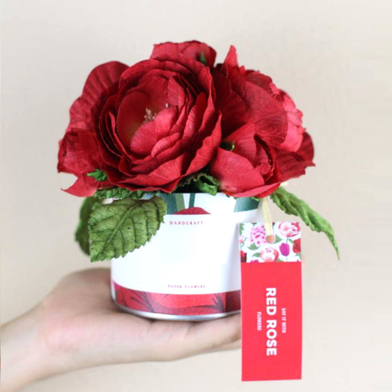 Cherry Love Paper Flower Tin