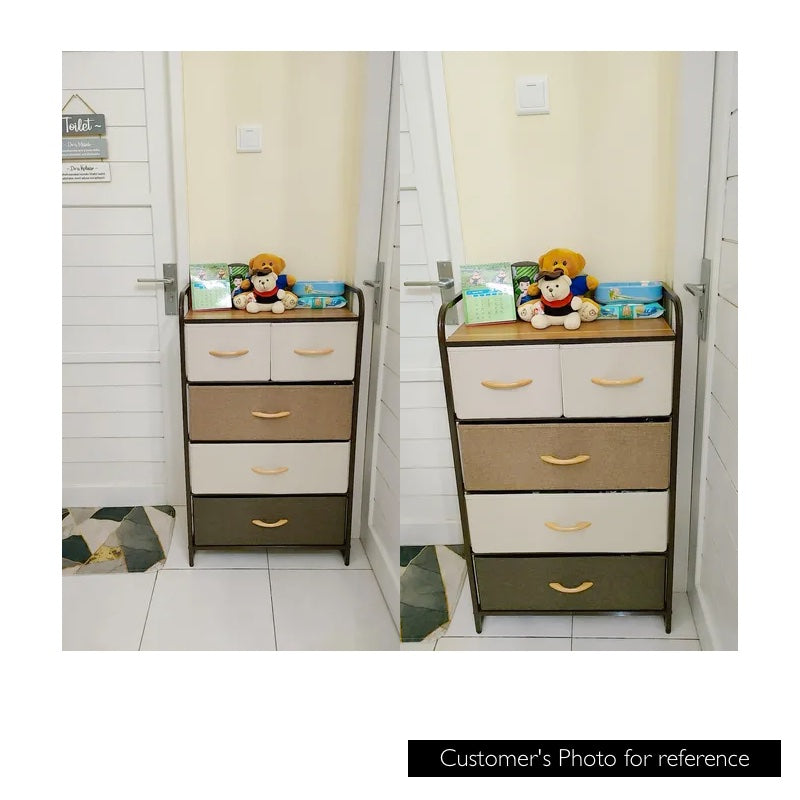 Kirei Basket Storage Chest of 5 Drawers