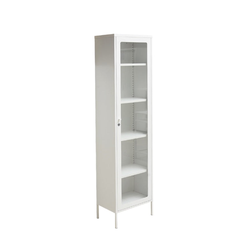 Flyn 1-Door Glass Bookcase Metal Cabinet