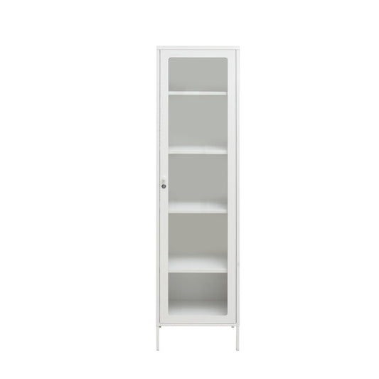 Flyn 1-Door Glass Bookcase Metal Cabinet