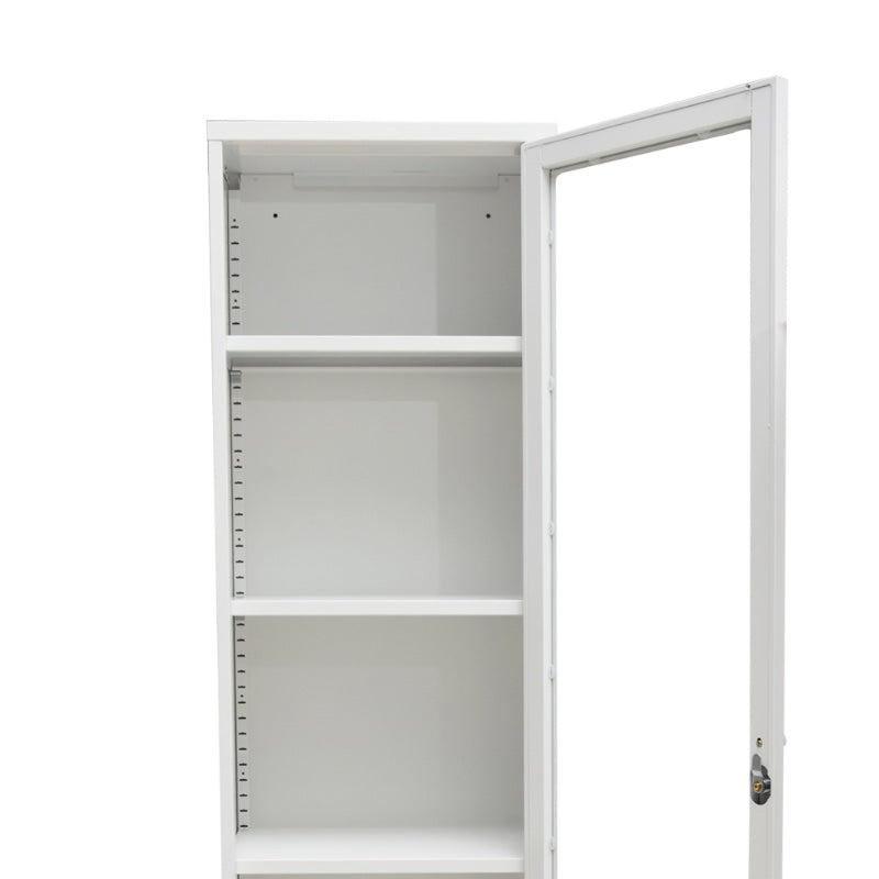 Flyn 1-Door Glass Bookcase Metal Cabinet