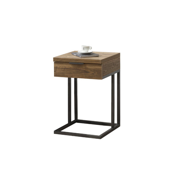 Carina Side Table with Drawer Aged Walnut