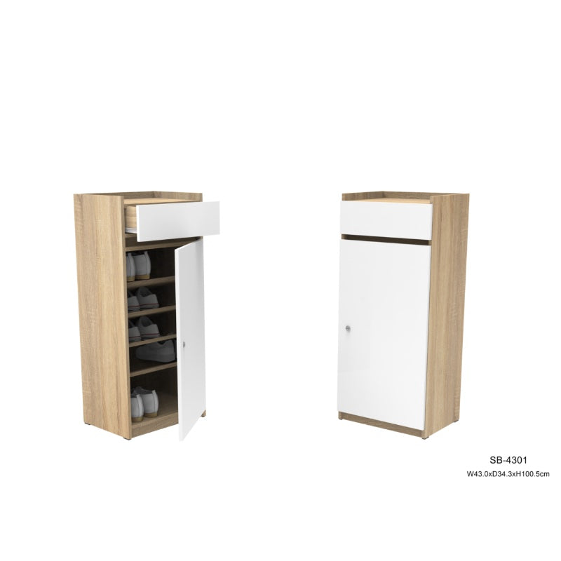 Eden 40cm Oak White Shoe Cabinet