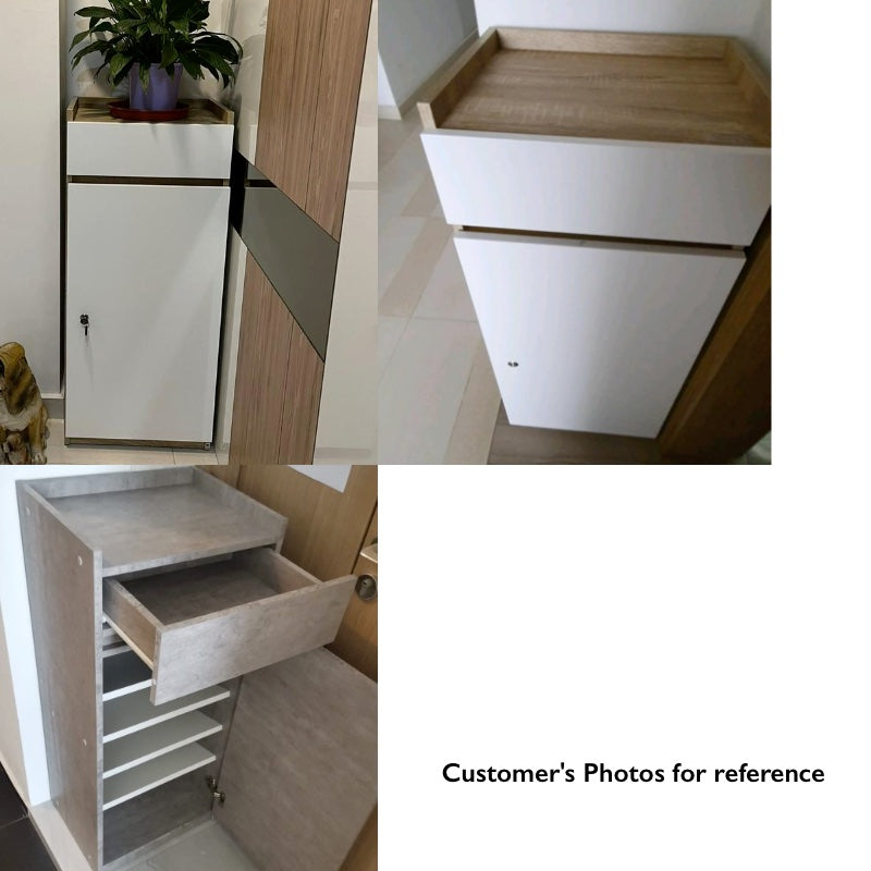 Eden 40cm Oak White Shoe Cabinet
