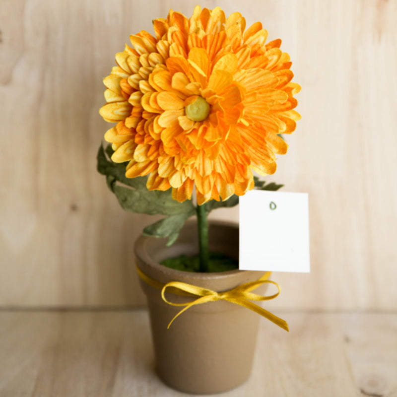 Yellow Sunshine Paper Flower Pot